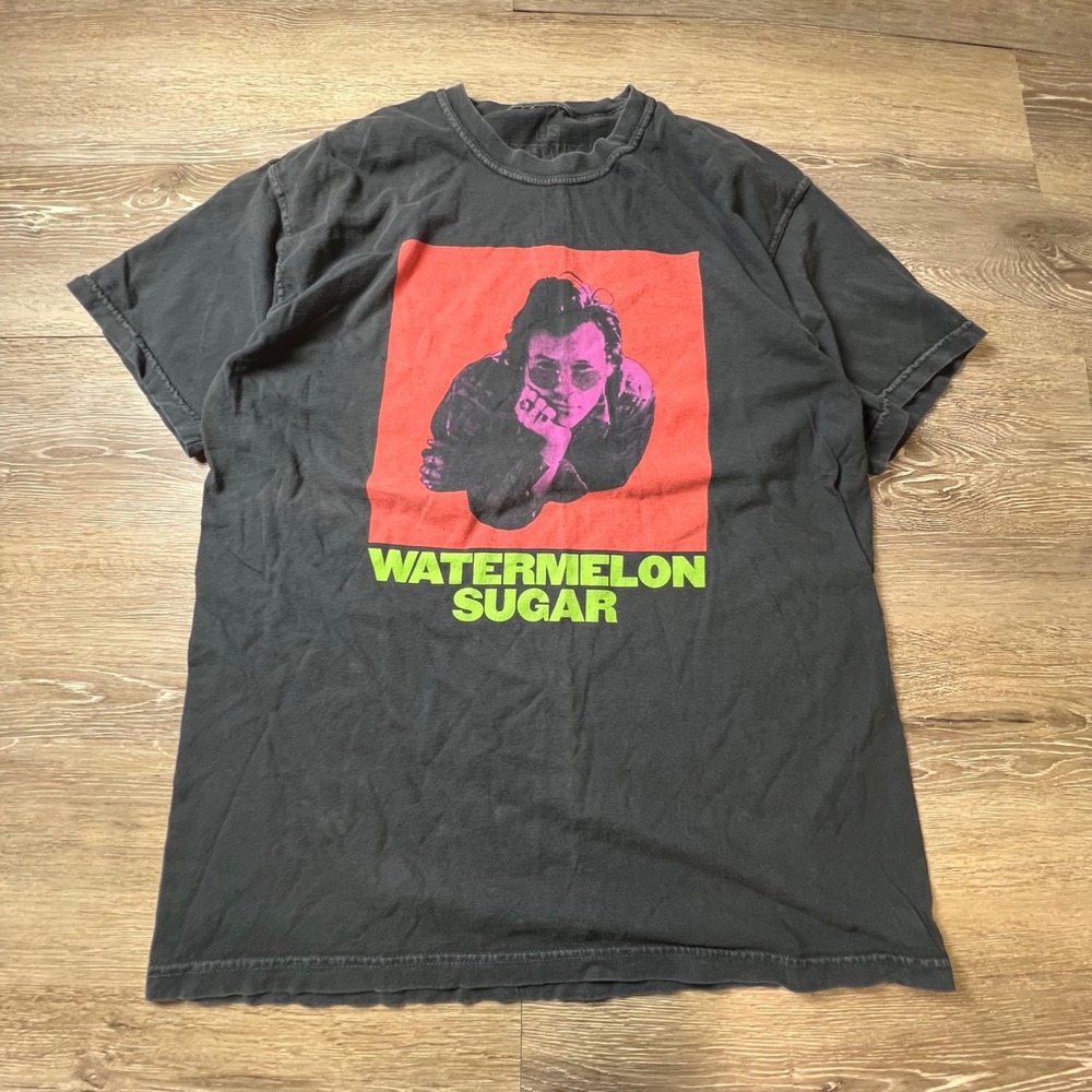 Harry Styles Watermelon Sugar T-Shirt Mens Medium Black Graphic Concert Tee AQ76